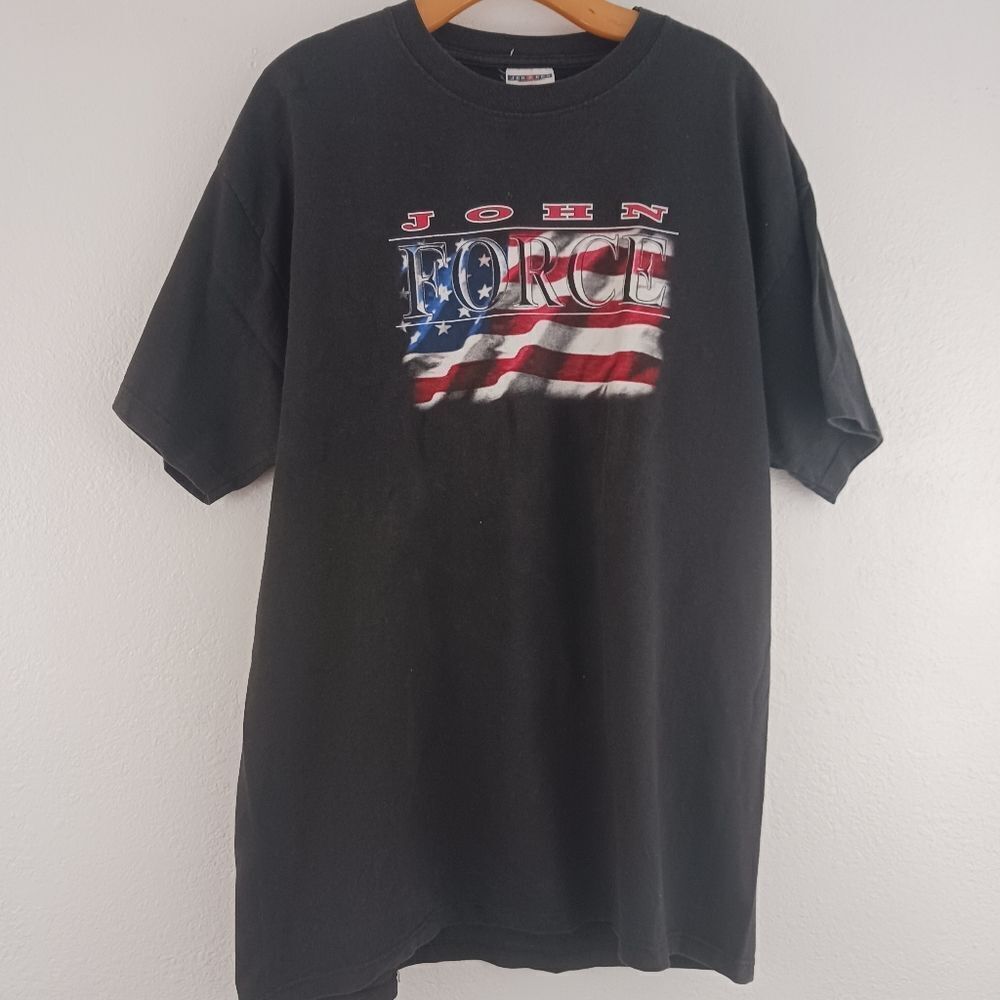 Jerzees Vintage John Force black T-shirt size L